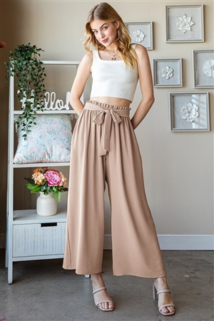 HM-EP6772-10-TST-SOLID CASUAL PANTS WITH PAPERBAG WAISTBAND WITH ELASTIC AND SIDE POCKET-TOAST-2-2-2
