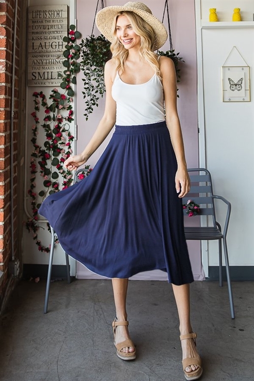 S35-1-1-HM-ES6701-10-DKNV - SOLID MAXI SKIRT WITH SIDE POCKET- DK NAVY 2-2-2