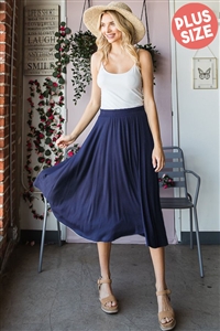 S35-1-1-HM-ES6701-10X-DKNV - PLUS SIZE SOLID MAXI SKIRT WITH SIDE POCKET- DK NAVY 2-2-2