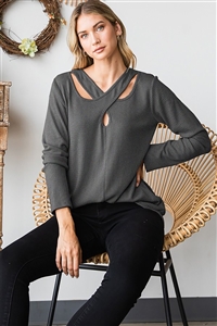 HM-ET6782-10-2TCHL-LONG SLEEVE CUT OUT NECK SOLID RIBBED TOP WITH STITCH DETAIL-2TCHL-2-2-2