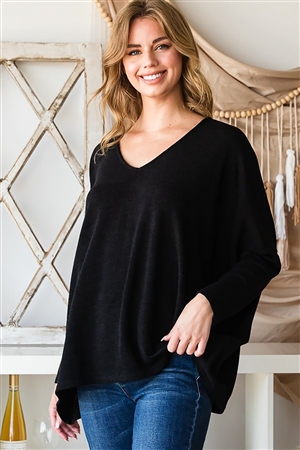 HM-ET6943-15-BK-LONG SLEEVE V NECK SOLID TOP-BLACK-2-2-2