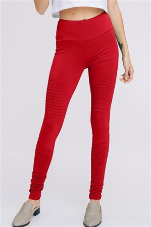 S35-1-1-HM-P1006-TMTRD - HIGH WAIST SOLID MOTO LEGGINGS- TOMATO RED 2-2-2