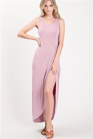 S35-1-1-HM-SD1012S-DPK - SLEEVELESS ROUND NECK SOLID MAXI WRAP DRESS- DUSTY PINK 2-2-2