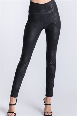 S35-1-1-HM-SP1060-21-BK - FAUX LEATHER SLIM FIT HIGH WAIST LEGGINGS- BLACK 2-2-2