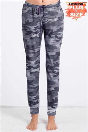 S35-1-1-HM-SP1085-18X-BKGY - PLUS SIZE CAMO PRINT JOGGER PANTS WITH WAIST BAND- BLACK/GREY 2-2-2