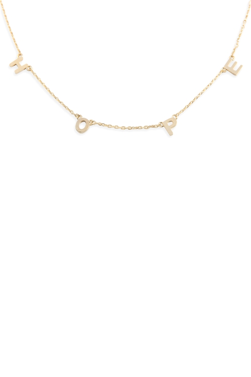 S24-2-3-INA547HOGD - HOPE CHAIN NECKLACE - GOLD/1PC