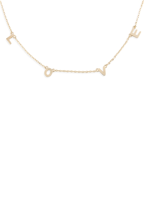 S24-2-3-INA547LOGD - LOVE CHAIN NECKLACE - GOLD/1PC