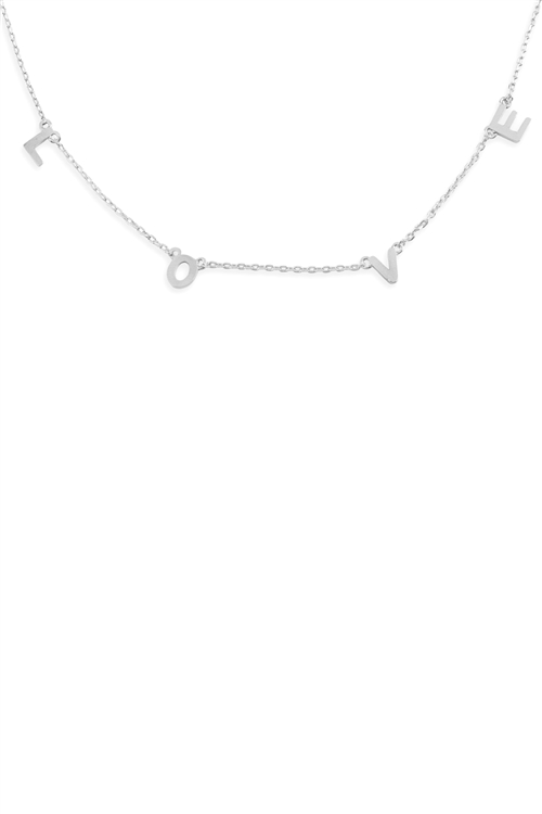 S24-2-3-INA547LORH - LOVE CHAIN NECKLACE - SILVER/1PC