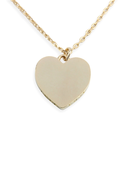 S4-6-2-INA789GD - HEART AND LOVE NECKLACE - GOLD/6PCS