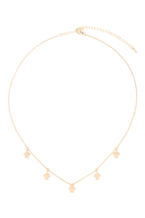 S5-6-4-INB318GD - TURTLE DAINTY STATIONARY CHARM NECKLACE - GOLD/1PC (NOW $1.25 ONLY!)