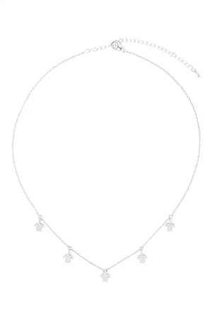S5-6-4-INB318RH - TURTLE DAINTY STATIONARY CHARM NECKLACE - SILVER/1PC (NOW $1.25 ONLY!)