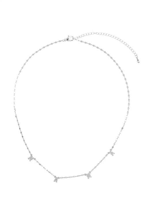 S1-5-2-INC799MARH - "MAMA" STATIONARY DAINTY NECKLACE-SILVER/1PC  (NOW $3.25 ONLY!)