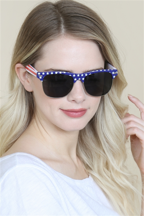 S22-1-6-P9133 - FLAG-USA WAYFARER STYLE SUNGLASSES/12PCS