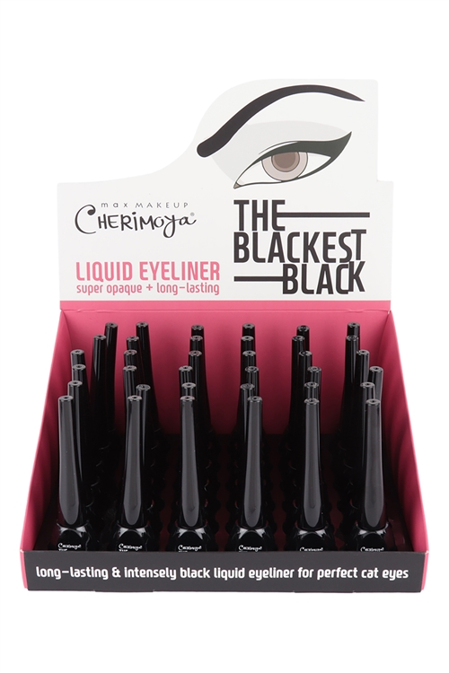 S26-3-5-BKEL8019 CHERIMOYA "THE BLACKEST BLACK" LIQUID EYELINER/36PCS