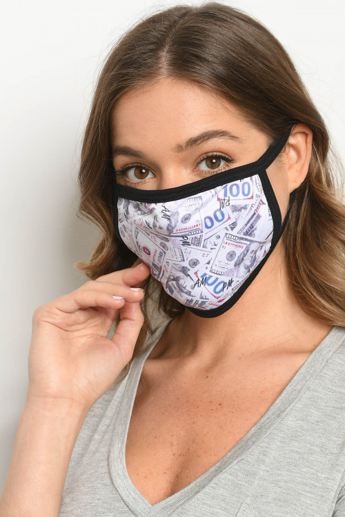 S15-10-2-MMO516 MONEY PRINT REUSABLE FACE MASK FOR ADULT/10PCS