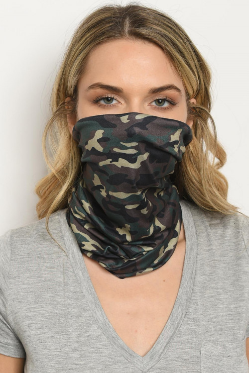 S18-1-2-SLEEVE529 ARMY CAMOUFLAGE REUSABLE FACE COVER FOR ADULT/5PCS