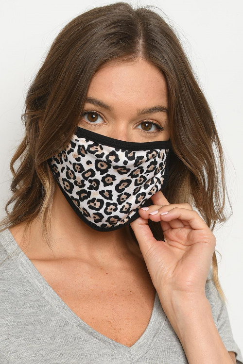 S18-1-1-MCH62 CHEETAH PRINT REUSABLE FACE MASK FOR ADULT/10PCS