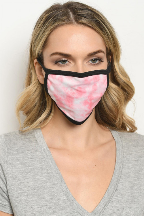 S16-7-2-MTDP723 PINK TIE DYE REUSABLE FACE MASK FOR ADULT/10PCS