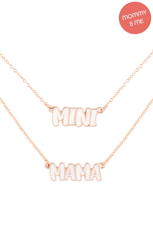 A2-3-2-K7NS2017-IV - MAMA & MINI PERSONALIZED COLOR 2 SET NECKLACE - IVORY/1PC
