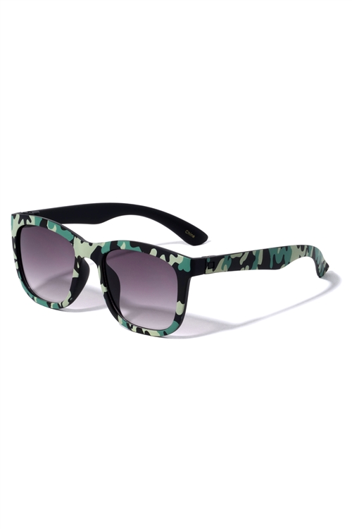 S17-3-5-K881 - SQUARE FRAME CAMOUFLAGE SUNGLASSES /12PCS