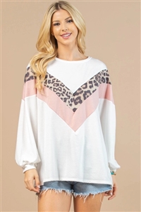 S37-1-1-KC044-BREANNA - LEOPARD COLOR BLOCK TUNIC- 2-2-2