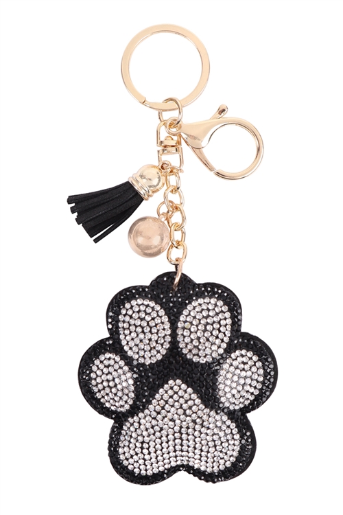 S26-9-2-KC380X120G - BLACK PAW TASSEL KEYCHAIN/1PC