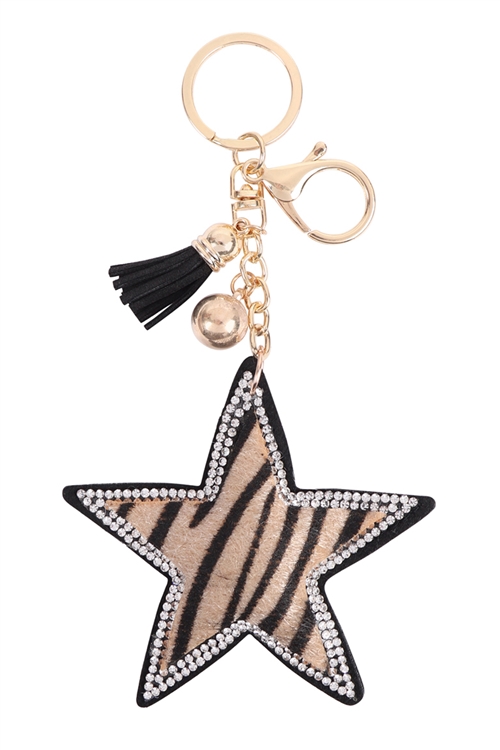 S26-9-2-KC380X205 - STAR TIGER TASSEL KEYCHAIN/1PC