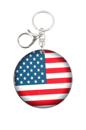 S20-11-5-KC417X028- AMERICAN FLAG W/ MIRROR KEYCHAIN/1PC