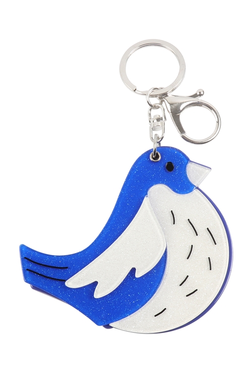 S20-11-5-KC417X042- BLUE BIRD W/ MIRROR KEYCHAIN/1PC