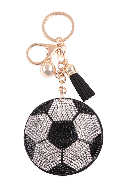 S28-7-3-KC444X024 - SPORTS SOCCER BALL TASSEL KEYCHAIN/1PC