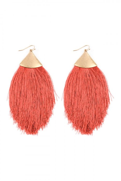 S5-4-4-KE7026WGCO CORAL TASSEL DROP EARRINGS/1PAIR