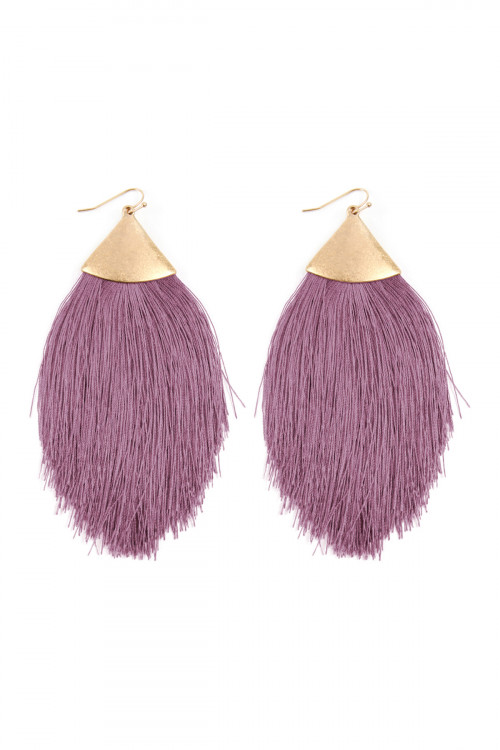 A3-2-2-KE7026WGLV LAVENDER TASSEL DROP EARRINGS/1PAIR