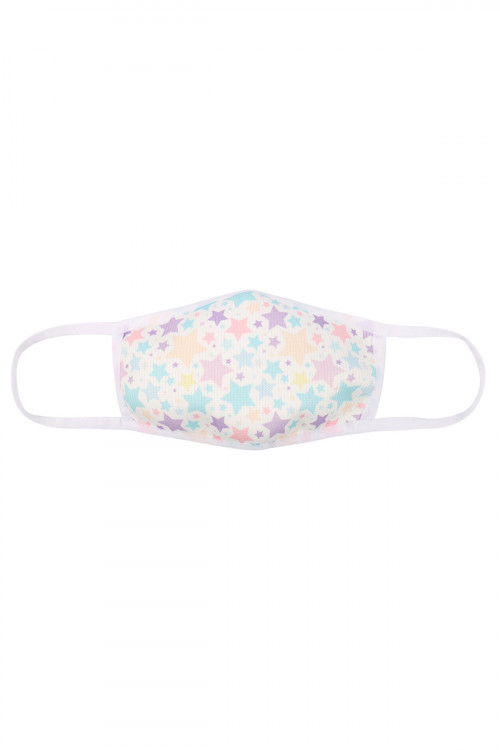 S3-5-2-KM-022 STAR PRINT ANTIMICROBIAL FACE MASK FOR KIDS/6PCS **Not intended for kids 2 years old and below**