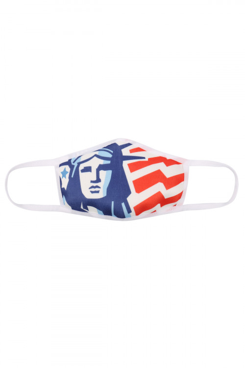 S4-7-1-KM-031 STATUE OF LIBERTY PRINT ANTIMICROBIAL FACE MASK FOR KIDS/6PCS **Not intended for kids 2 years old and below**