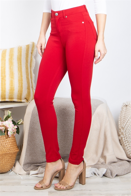 S44-1-1-KT-10460X-RD-PLUS SIZE HIGH WAIST FULL LENGTH JEGGINS-RED-2-2-2