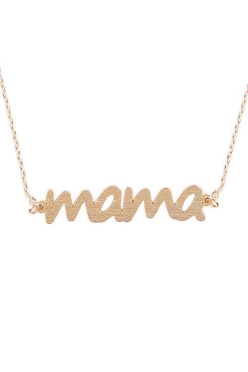S5-4-3-LNB405MABG-"MAMA" LETTERING NECKLACE-GOLD/1PC