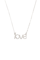 S21-1-4-LNB499LORH - BALL TEXTURE "LOVE" NECKLACE-SILVER/1PC