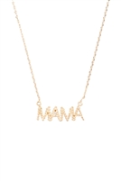 A1-4-2-LNB499MAGD-BALL TEXTURE "MAMA" NECKLACE-GOLD/1PC