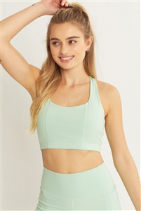 S39-1-1-LT-10098TM-CLRY - ACTIVEWEAR CROP HALTER BACK DETAIL TOP- CELERY 2-2-2