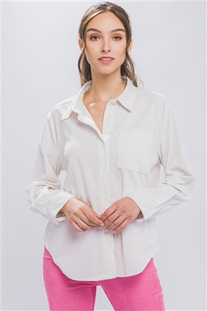 S39-1-1-LT-10222TN-OFW - SOLID BUTTONED COLLARED SHIRT- OFF WHITE 2-2-2