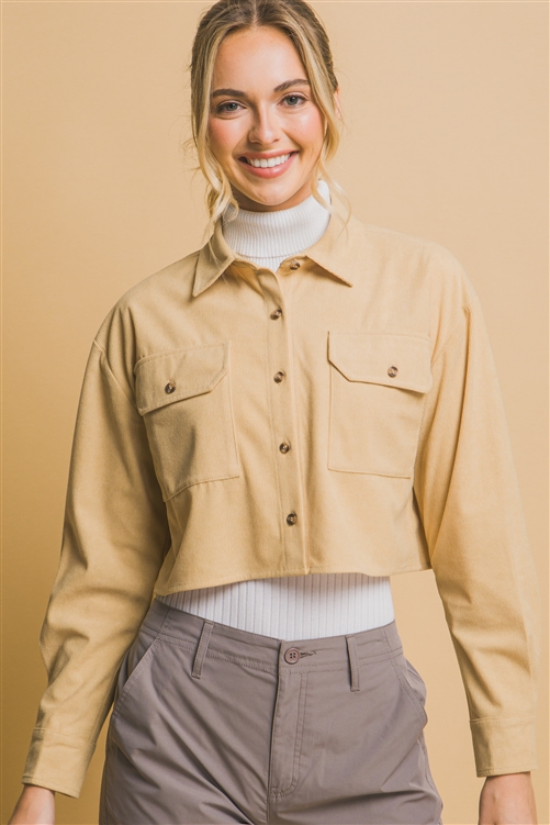 S39-1-1-LT-10282TH-MLW - CROPPED CORDUROY SHIRT- MELLOW 2-2-2