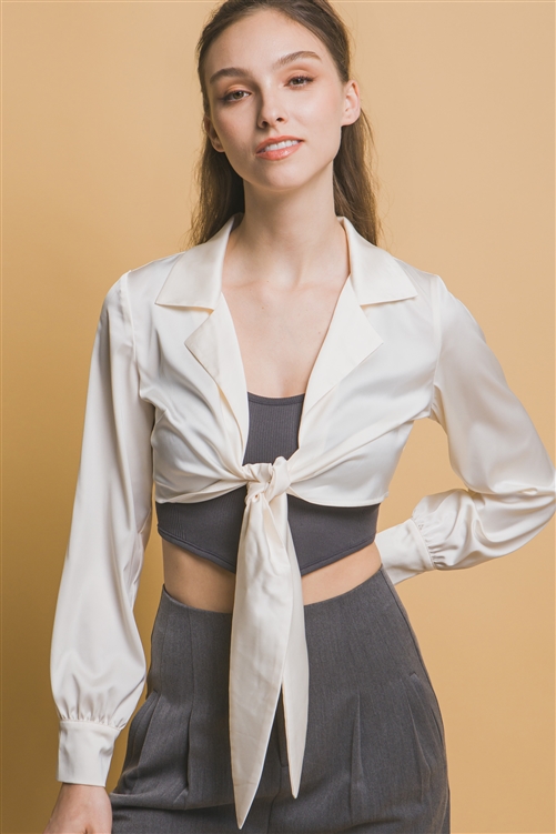 S39-1-1-LT-10297TH-IV - TIE-FRONT BLOUSE- IVORY 2-2-2