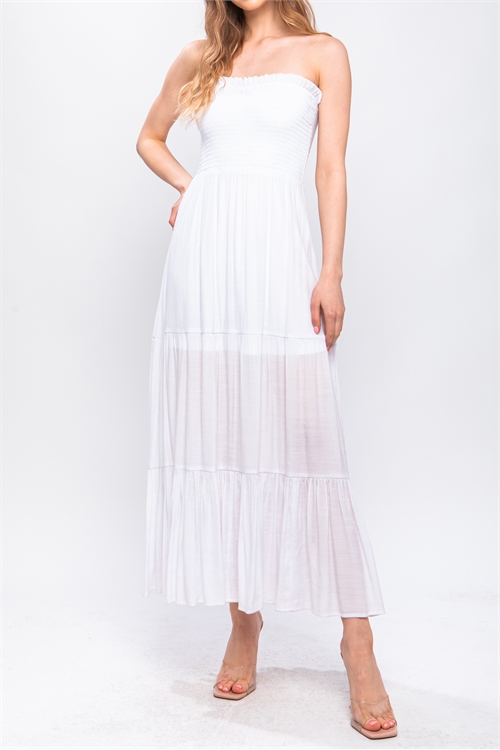 S39-1-1-LT-4833DM-WT - STRAPLESS MAXI DRESS- WHITE 2-2-2