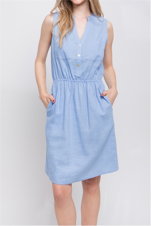 S39-1-1-LT-4837DM-LTBL - LINEN SLEEVELESS DRESS- LT. BLUE 2-2-2