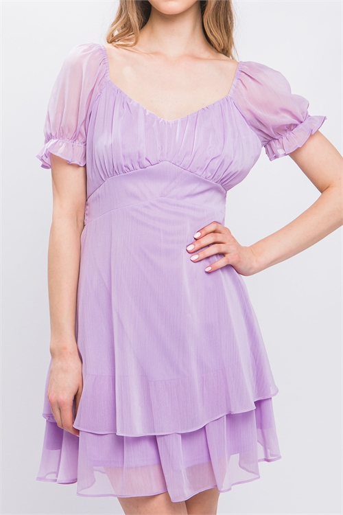 S39-1-1-LT-4852DD-LVD - TIE BACK MINI DRESS- LAVENDER 2-2-2