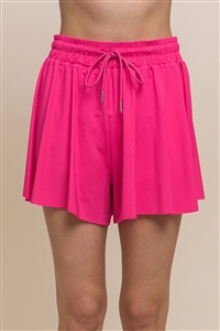 S39-1-1-LT-6804PM-FCH - ACTIVEWEAR TWO IN ONE DRAWSTRING SHORTS- FUCHSIA 2-2-2