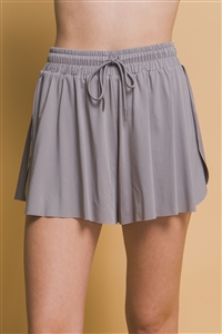 S39-1-1-LT-6804PM-GY - ACTIVEWEAR TWO IN ONE DRAWSTRING SHORTS- GREY 2-2-2