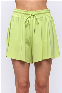 S39-1-1-LT-6804PM-LM - ACTIVEWEAR TWO IN ONE DRAWSTRING SHORTS- LIME 2-2-2