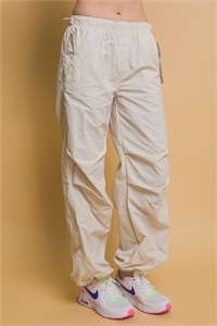 S39-1-1-LT-6853PH-CRM - LOOSE FIT PARACHUTE PANTS- CREAM 2-2-2