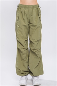 S39-1-1-LT-6853PH-LTOV - LOOSE FIT PARACHUTE PANTS- LT. OLIVE 2-2-2